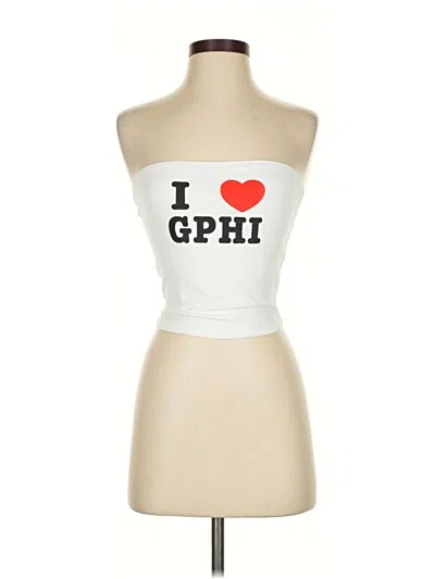 Pre-owned Trendy Queen Tank Top White Strapless Neckline Tops