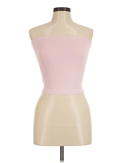 Pre-owned Trendy Queen Tube Top Pink Strapless Neckline Tops
