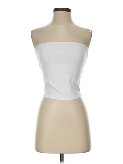 Pre-owned Trendy Queen Tube Top Silver Strapless Neckline Tops