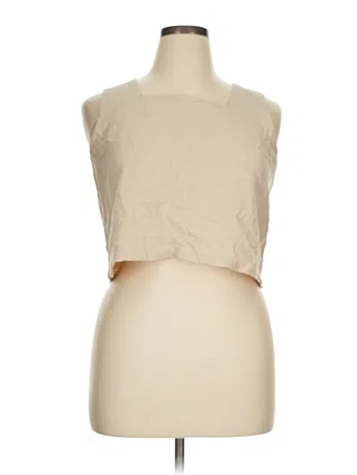 Pre-owned Trendy Queen Tube Top Tan Strapless Neckline Tops In Brown