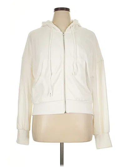 Pre-owned Trendy Queen Zip Up Hoodie In White