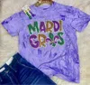 TRENDY TEE CO. UNISEX - SPARKLE & SHINE MARDI GRAS TEE IN PURPLE