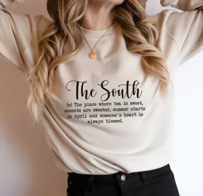 Trendznmore The South Crewneck Sweatshirt In Sand In Beige