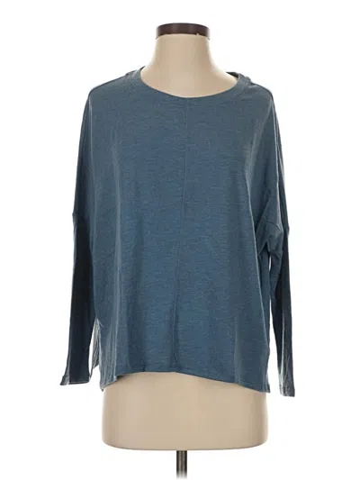 Pre-owned Tresics 3/4 Sleeve Top Blue Crew Neck Tops