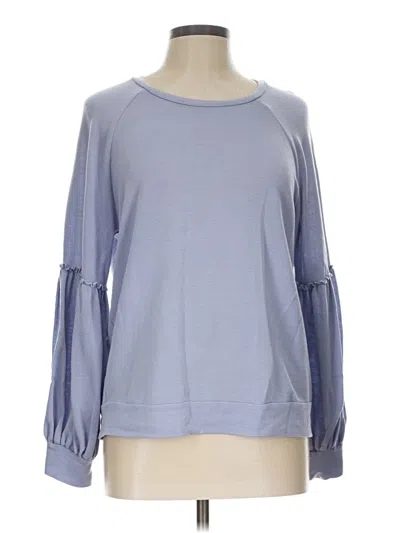 Pre-owned Tresics Long Sleeve Top Blue Boatneck Tops