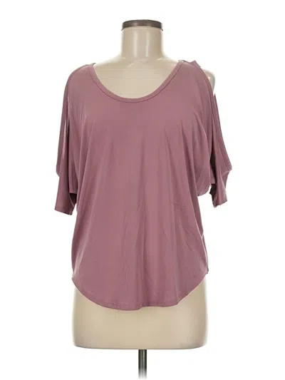 Pre-owned Tresics Short Sleeve Top Burgundy Cold Shoulder Neckline Tops