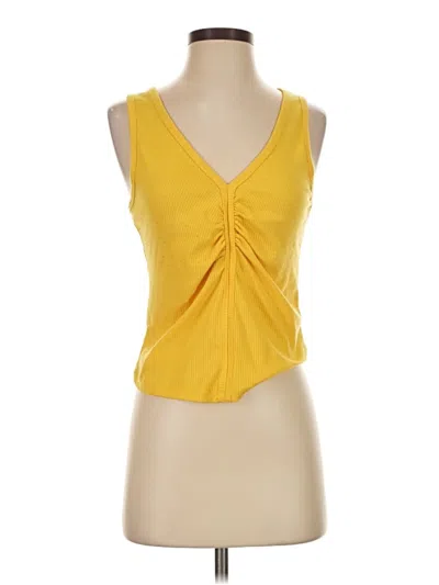Pre-owned Tresics Tank Top Yellow Plunge Neckline Tops