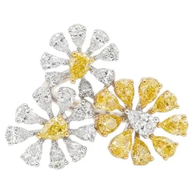 Pre-owned Tresor Collection 18k White Gold Diamond Cocktail Ring, 3.75 Carats