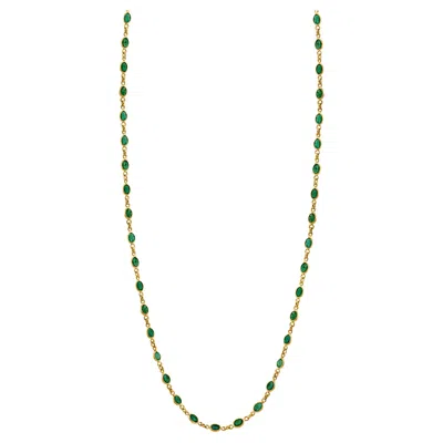Pre-owned Tresor Collection 18k Yellow Gold Blue Sapphire Necklace, 7.85 Carats By Tresor