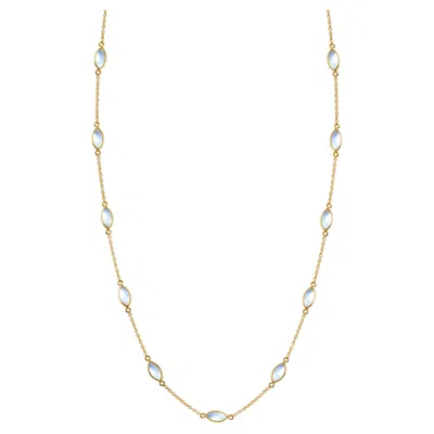 Pre-owned Tresor Collection 18k Yellow Gold Rainbow Moonstone Necklace Tresor Fin Collection