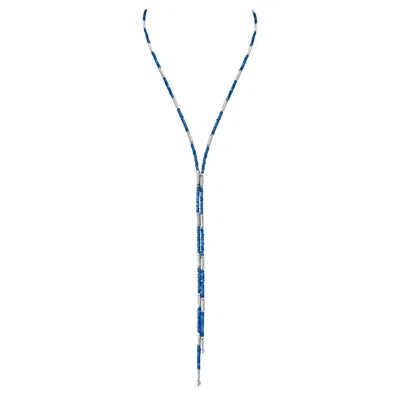 Pre-owned Tresor Collection 30ct Blue Sapphire Bead Necklace In Platinum, 2023