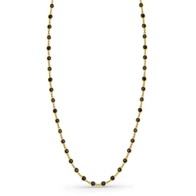 Pre-owned Tresor Collection 7.85ct Blue Sapphire Necklace In 18k Yellow Gold
