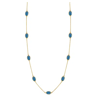 Pre-owned Tresor Collection Aquamarine Oval Necklace, 6.88ct In 18k Gold By  In Multi