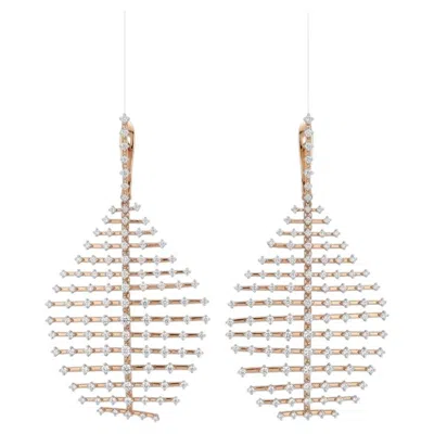 Pre-owned Tresor Collection Contemporary 3.35ct Diamond Drop Earrings In 18k White Gold, Usa