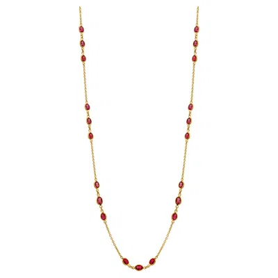 Pre-owned Tresor Collection Contemporary 5.49ct Pink Sapphire Oval Necklace In 18k Yellow Gold