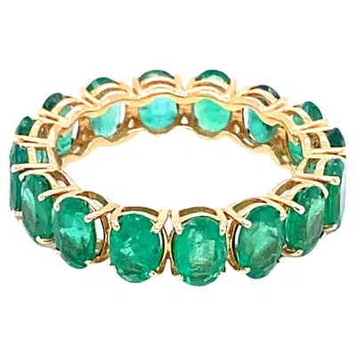 Pre-owned Tresor Collection Emerald Oval Ring In 18k Yellow Gold, 5.30 Carats By Tresor