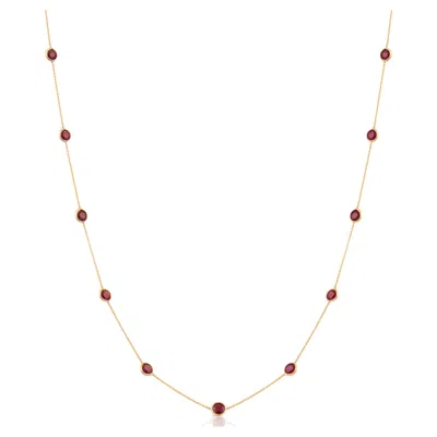 Pre-owned Tresor Collection Pink Tourmaline Mix Shape Necklace In 18k Yellow Gold