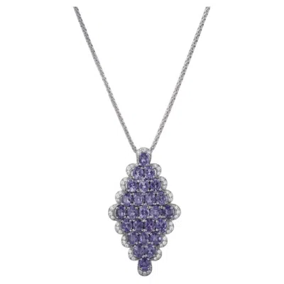 Pre-owned Tresor Collection Tanzanite And Diamond Necklace In 18k Yellow Gold, 8.65ct, Usa