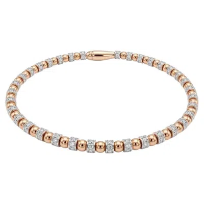 Pre-owned Tresor Collection Titanium Bracelet Gold With Diamond In 14k Rose Gold In Red