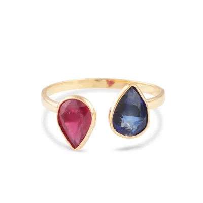Tresor Collection Women's Tanzanite & Ruby Pear Shape Ring In Yellow Gold In Multi