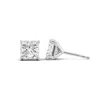 Tresorra 14k White Gold 2 Ctw Princess Cut Lab-grown Diamond Igi Certified Stud Earrings In White