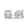 Tresorra 14k White Gold Cushion Cut Earth Mined Diamond Stud  Earrings In White