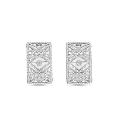 Tresorra 14k White Gold Diamond Vannrie Earrings In Metallic