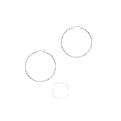 Tresorra 14k White Gold Hoop Earrings