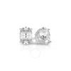 Tresorra 14k White Gold Oval Cut Earth Mined Diamond Stud  Earrings In White