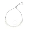 Tresorra 14k White Gold Pearl Strand Friendship Bracelet In White