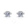 Tresorra 14k White Gold Princess Cut Earth Mined Diamond Stud  Earrings In White