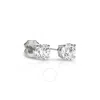 Tresorra 14k White Gold Round Cut Earth Mined Diamond Stud  Earrings In White