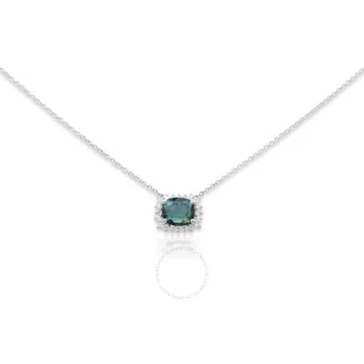 Tresorra 14k White Gold Sapphire & Diamond Pendant Necklace