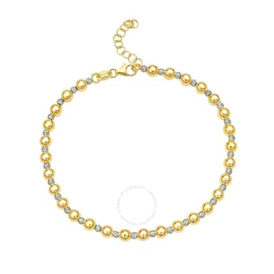Tresorra 14k Yellow & White Gold Bead Bracelet In Two Tone
