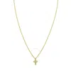 Tresorra 14k Yellow & White Gold Petite Diamond Cross Necklace In Two Tone