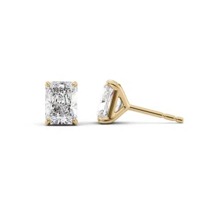 Tresorra 14k Yellow Gold 2 Ctw Radiant Cut Lab-grown Diamond Igi Certified Stud Earrings