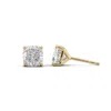 Tresorra 14k Yellow Gold 4 Ctw Cushion Cut Lab-grown Diamond Igi Certified Stud Earrings In Yellow