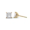 Tresorra 14k Yellow Gold 4 Ctw Princess Cut Lab-grown Diamond Igi Certified Stud Earrings In Yellow