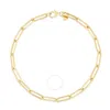 Tresorra 14k Yellow Gold Alternating Bead Link Paperclip Chain Bracelet In Yellow