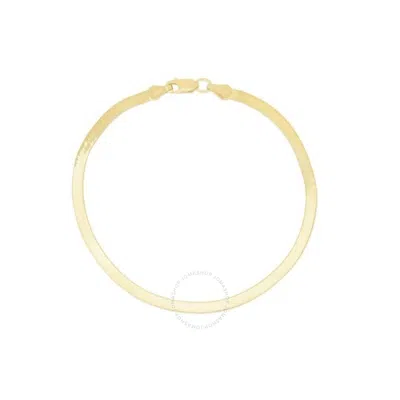 Tresorra 14k Yellow Gold Beveled Herringbone Chain Bracelet