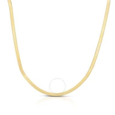 Tresorra 14k Yellow Gold Beveled Herringbone Chain Necklace