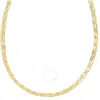 Tresorra 14k Yellow Gold Braided Herringbone Chain Necklace In Yellow