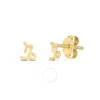 Tresorra 14k Yellow Gold Capricorn Stud Earrings In Yellow