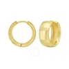 Tresorra 14k Yellow Gold Checkerboard Patterned Hoop Earrings In Yellow