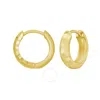 Tresorra 14k Yellow Gold Checkerboard Patterned Huggie Hoop Earrings In Yellow