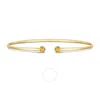 Tresorra 14k Yellow Gold Citrine Open Cuff Bangle Bracelet In Yellow