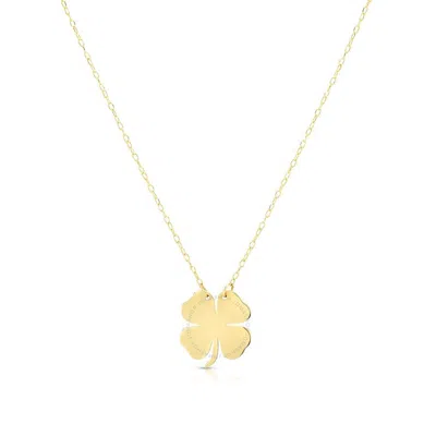 Tresorra 14k Yellow Gold Clover Pendant Necklace