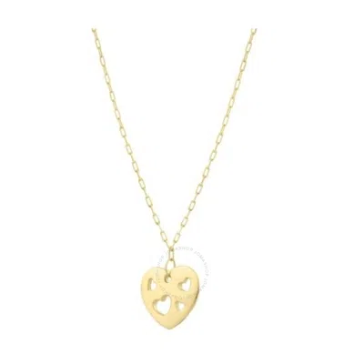 Tresorra 14k Yellow Gold Cutout Heart Pendant Necklace