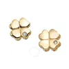 Tresorra 14k Yellow Gold Diamond Clover Stud Earrings In Yellow