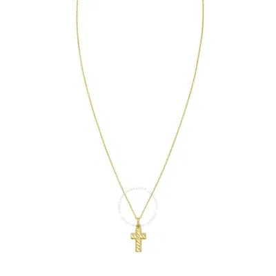 Tresorra 14k Yellow Gold Diamond-cut Cross Necklace